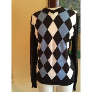 Frans Molenaar Men's Sweater At C&A Argyle Merino Wool Brown Size Large NWOT